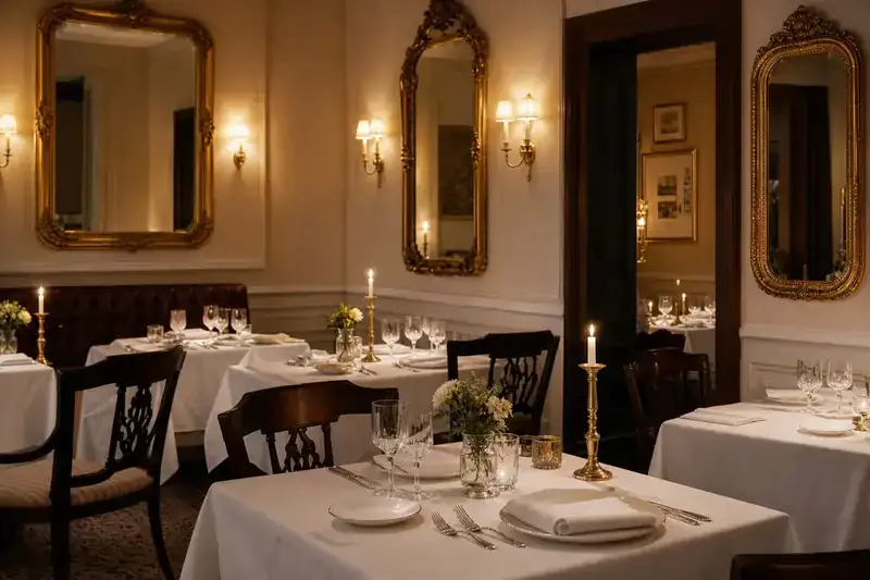 Prázdná restaurace s prostřenými stoly
